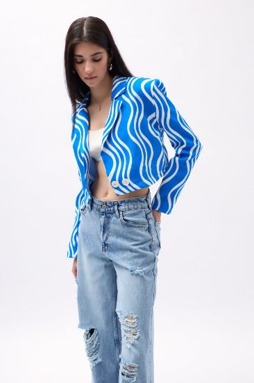 Desenli Crop Ceket resmi